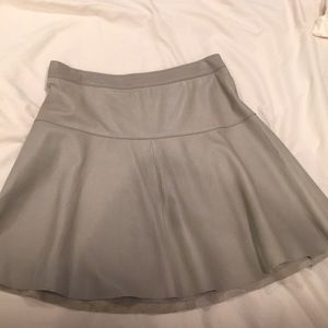 Grey leather skirt